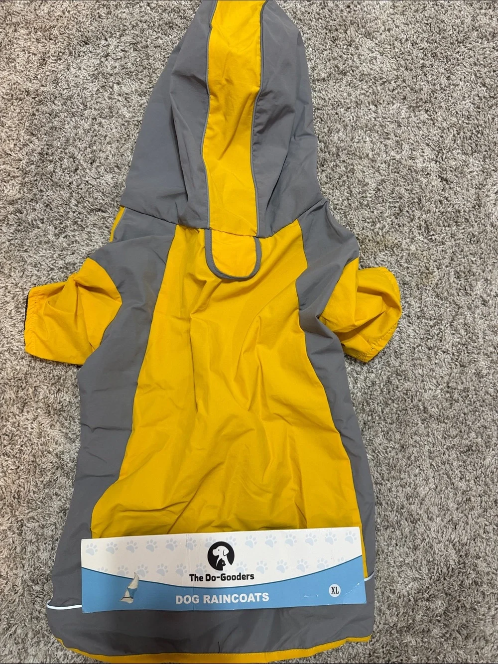 The Do-Gooders Dog Raincoat Yellow & Gray Dog- XL